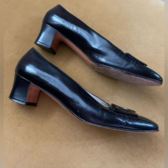 Salvatore Ferragamo Block Heel Pump Silver Hardware 8.5B - Picture 11 of 11